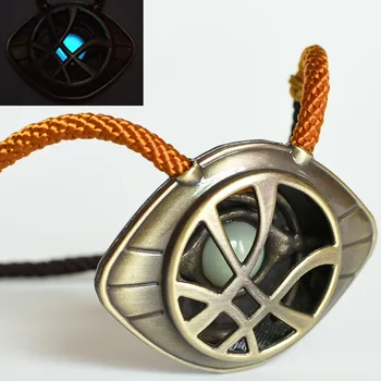 

12pcs Doctor Strange Luminous Necklace Crystal Eye of Agamotto Pendant Fashion Necklaces Gift Jewelry