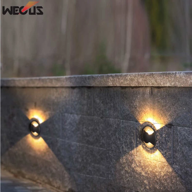 WECUS) Foot light led outdoor waterproof embedded aisle corner lamp indoor and outdoor stairs step light buried lamp