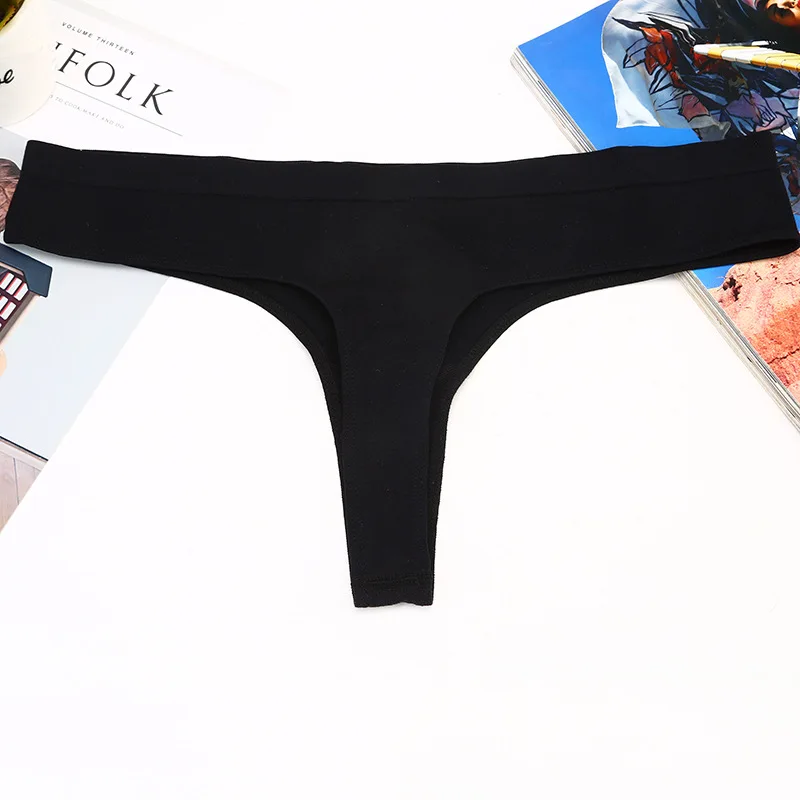 Новые Сексуальные женские стринги, сексуальные соблазнительные бесшовные тянущиеся женские штаны, удобные высококачественные женские трусики, нижнее белье - Цвет: Черный