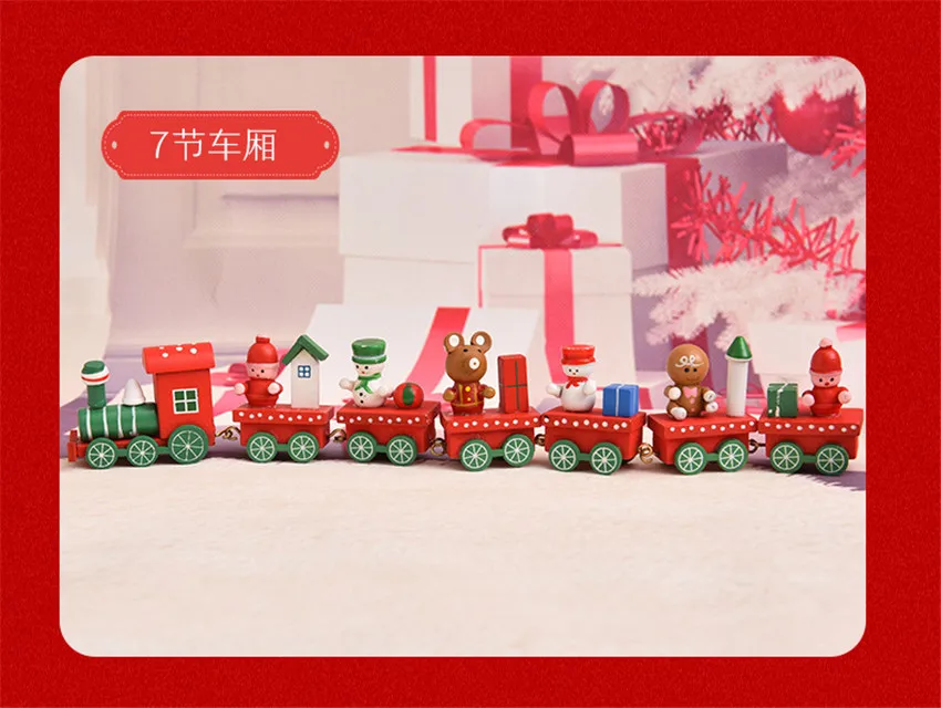 Рождественский поезд окрашенный дерево с Санта/медведь рождественские детские игрушки подарок орнамент navidad Рождественское украшение для дома подарок на год