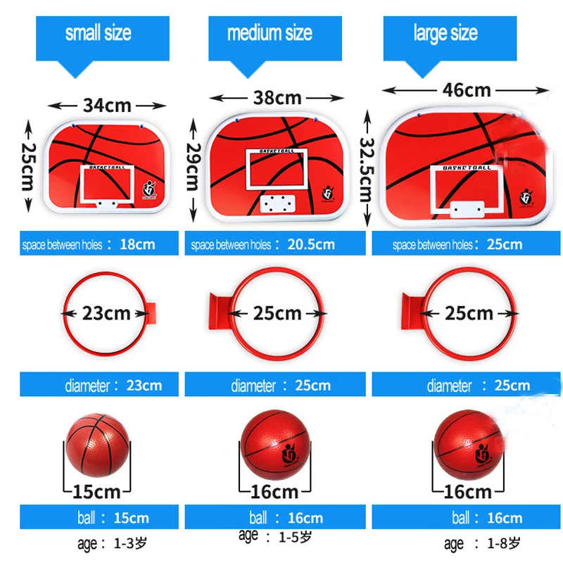 Регулируемый Стальной Подвесной баскетбольный ободок обода ПВХ задняя доска набор мини баскетбольный мяч Крытый обучающие игры для детей