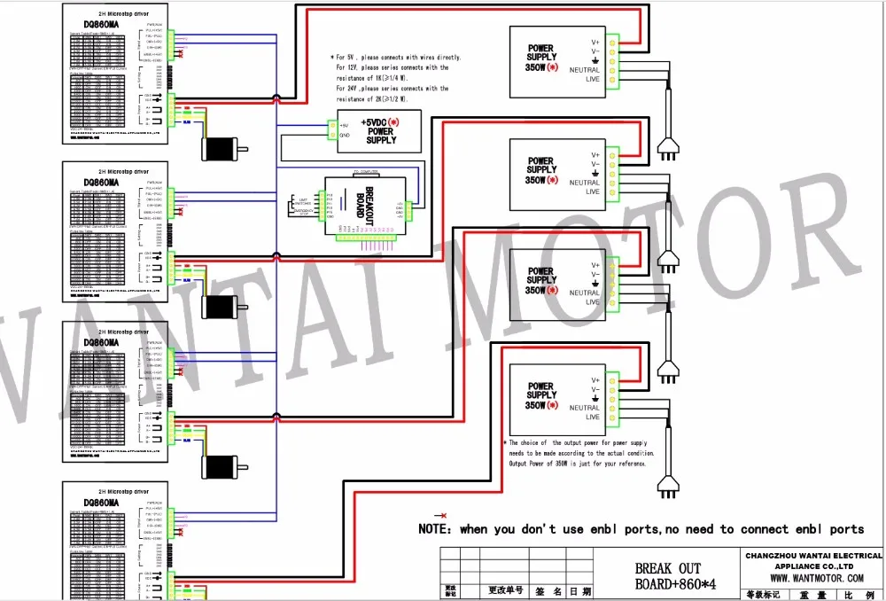 Cnc Wantai 4 Axis Nema34 Stepper Motor 85bygh450d 008 1090oz