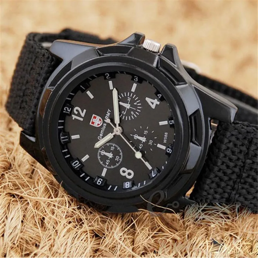Модные мужские часы армейские гоночные военные спортивные мужские армейские тканевые брезентовые деловые кварцевые мужские часы Relogio Masculino# C