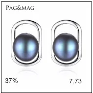 PAG& MAG, новинка, модные, настоящие, 7-8 мм., Пресноводный Жемчуг, серьги-Крючки для женщин, 925 пробы, серебряные ювелирные изделия, белый/розовый/фиолетовый жемчуг