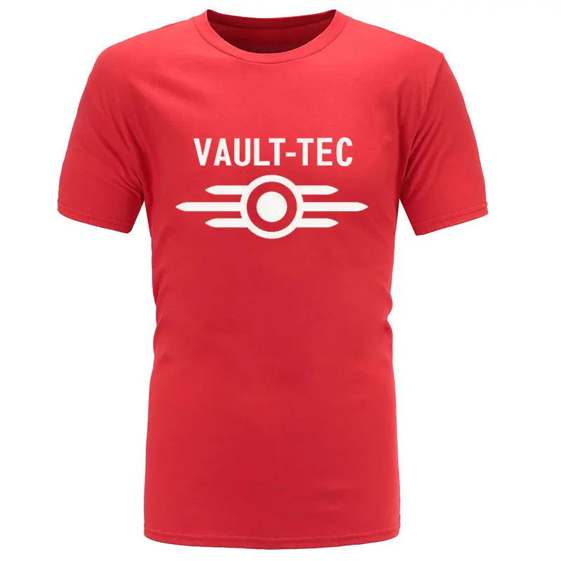 Новые летние футболки с логотипом vedle Tec для игр и видеоигр Fallout 2 3 4, мужские классические повседневные хлопковые футболки homme - Цвет: red