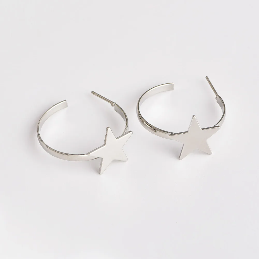 Женские круглые серьги Boucle D'oreille популярные с пятиконечной звездой новые