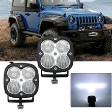 Комбинированный прожектор 2 дюйма 40 Вт Квадратный светодиодный светильник для внедорожника, грузовика, внедорожника, вездехода, UTE, лодки, светодиодный светильник с желтым покрытием