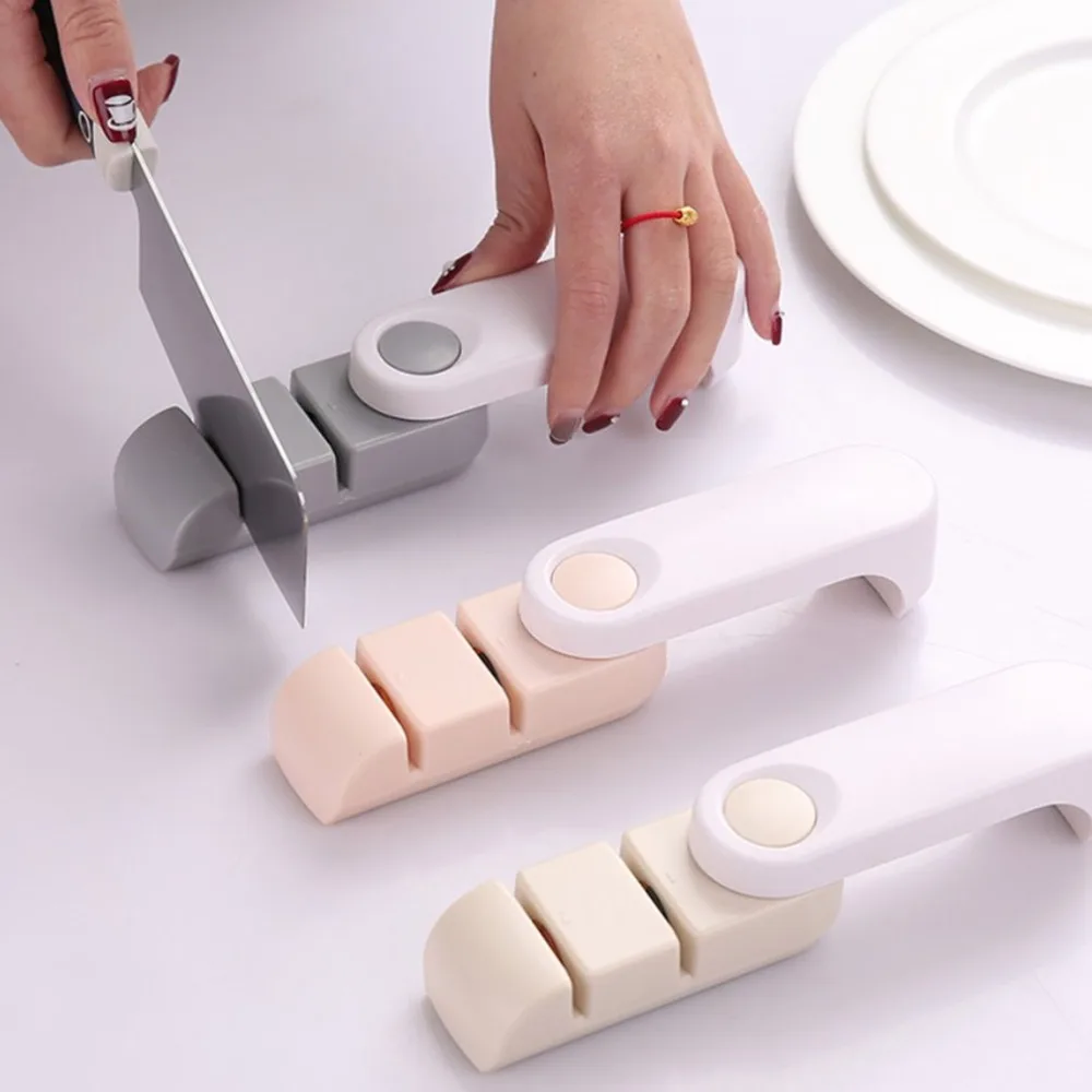 

Knife Sharpener 2 stage Kitchen Knives Grinder Whetstone Grindstone Diamond Ceramic Tungsten Manual Household Gadget Cook Tool