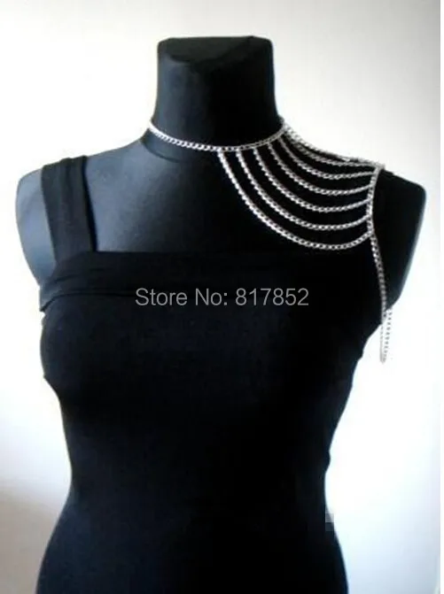 Стиль BY464, женские серебряные цепи, многослойные цепочки на плечо, ювелирные цепочки, ювелирные украшения, 3 цвета