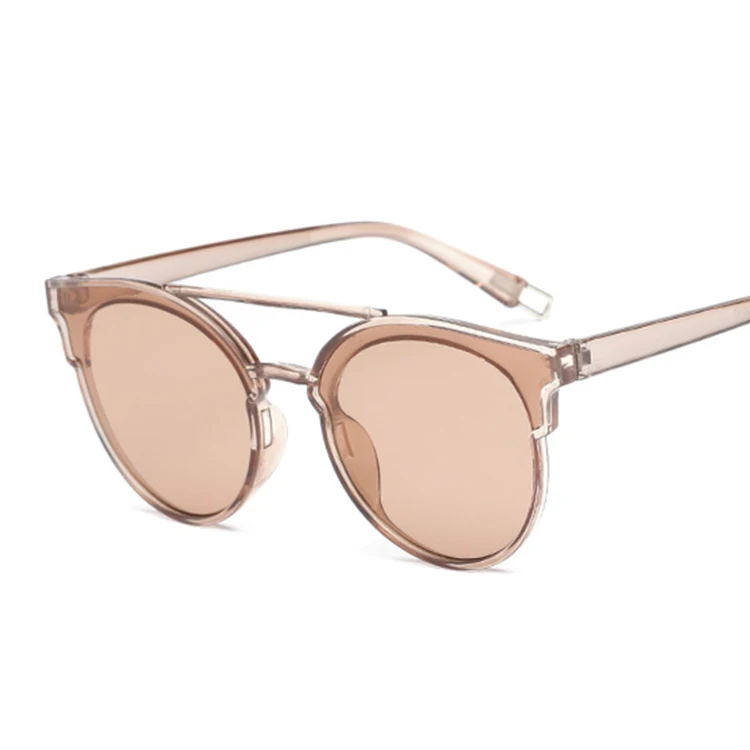 Пикантные женские солнцезащитные очки «кошачий глаз» Для женщин Брендовая дизайнерская обувь для вождения, Зеркальные Солнцезащитные очки женские круглые линзы оттенков для Для женщин очки UV400 - Цвет линз: Коричневый