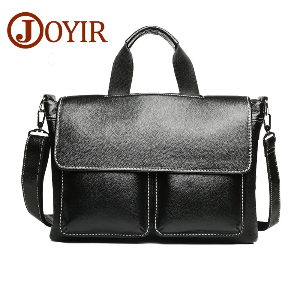 

JOYIR Genuine Leather Men's Briefcase Vintage Men Bag business brief case male single shoulder Computer Laptop Bags portfolio