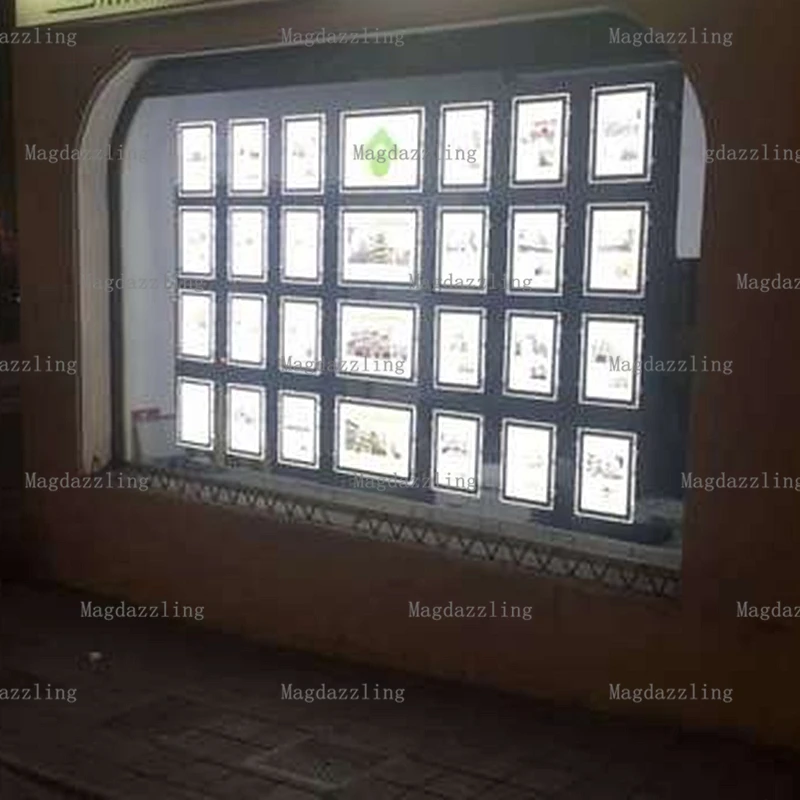 24PCS A4 Vertical +4PCS A3 Landscape Single Sided Property LED Window Display Acrylic Light Pocket for Realtor Real Estate Agent | Лампы и