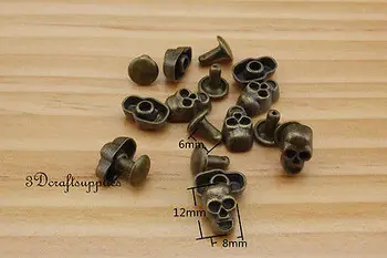 

rivets leather rivet bag clothing shoes skull 20 sets 12 mm Anti brass i12