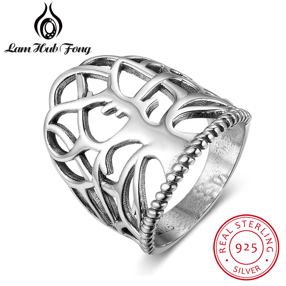 

925 Sterling Silver Rings for Women Exquisite Irregular Hollow Rings Vintage Wedding Bands Support Wholesale&Dropship
