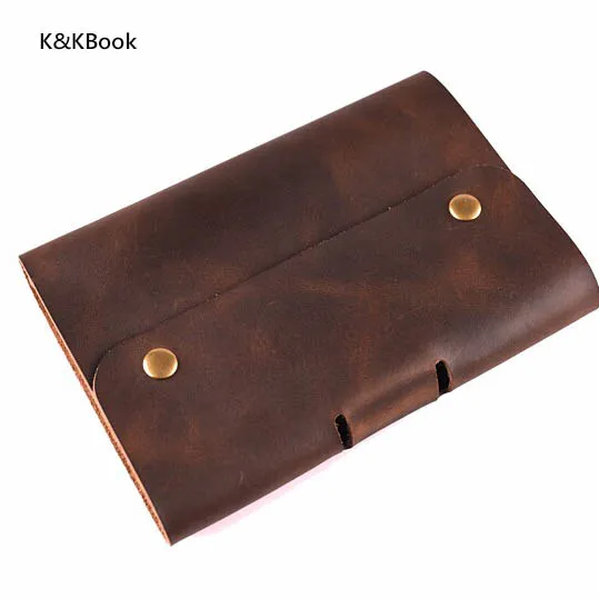 

K&KBook Logo Customerized Genuine Leather Notebook A5 A6 Vintage Cowhide Diary Spiral Loose Leaf Journal Notepad Mini Planner