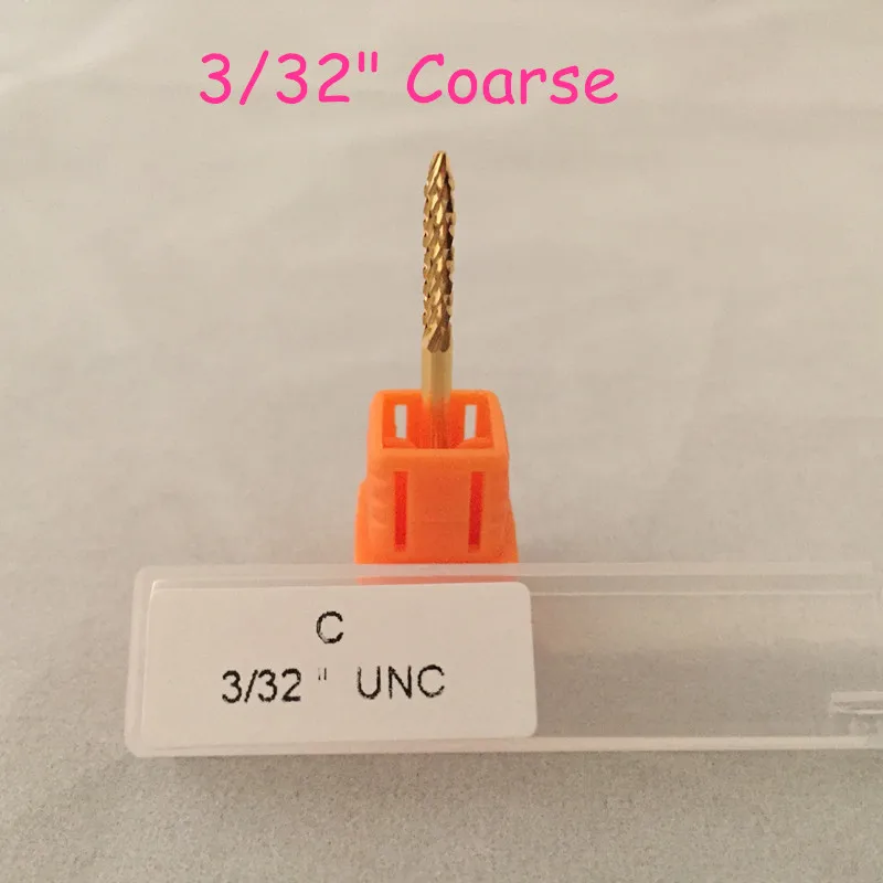 

1pcs coarse under nail cleaner bit gold carbide nail drill bit for electric drill file nail manicure pedicure machine