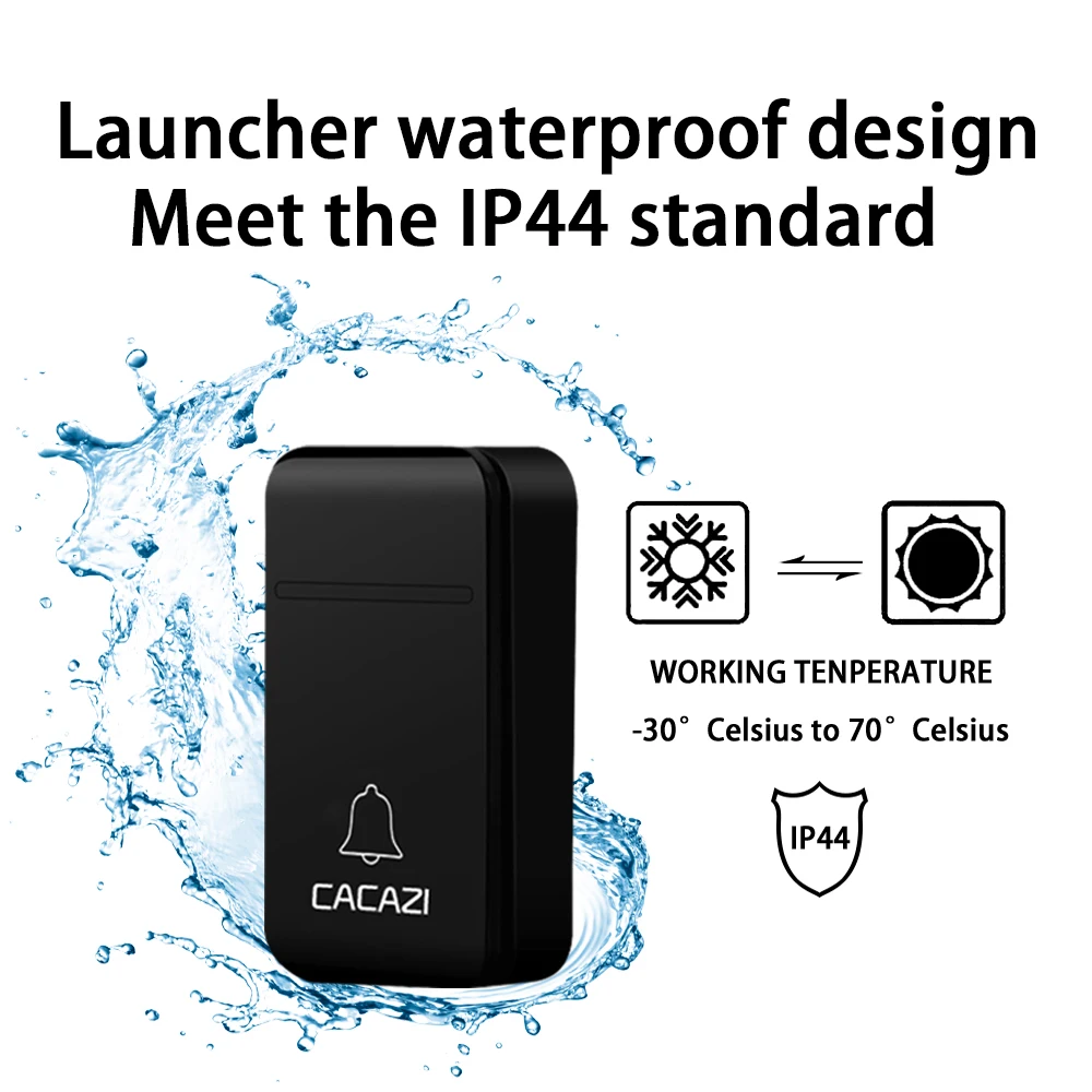 Self-Powered Wireless Doorbell Waterproof Smart No Battery 200M Remote LED Home Calling Bell 38 Rings 3 Volume EU Plug deurbel