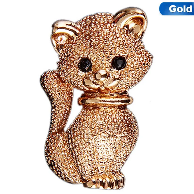 

1PC Fashion Jewelry Charm Gold Color Puppy Dog Cat Brooch For Unisex New Design Cute Animal Ja^cket Accessories Ornaments Gifts
