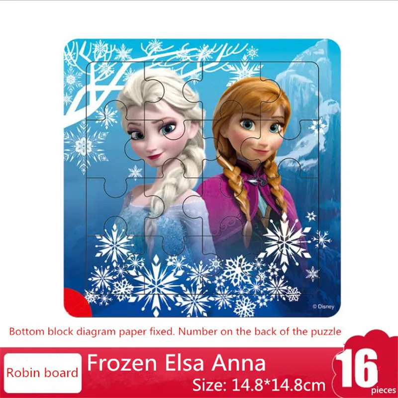 Disney Головоломки Белоснежка 9/16 шт. деревянный рамки Пазлы для раннего развития детей игрушечные лошадки мальчик для девочек подарок на день рождения высокое качество Лидер продаж
