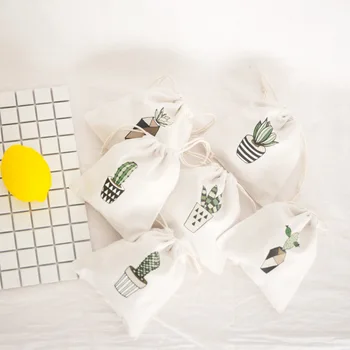 

YILE Cotton Tea Gift Sorted Pouch Draw String Closure Travel Cosmetic Multi-purpose Bag N305
