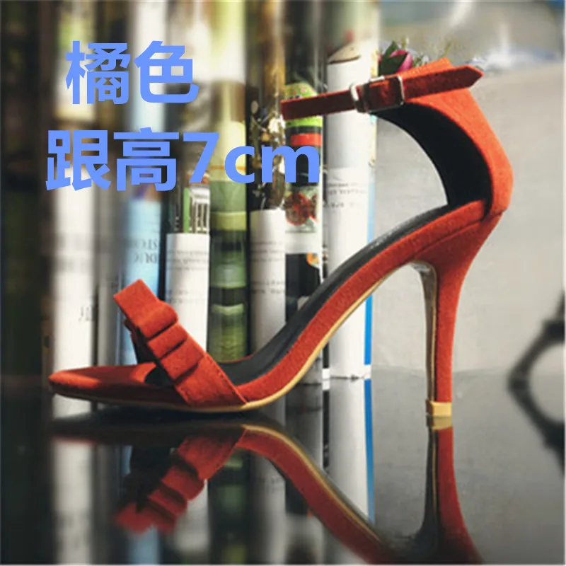 

Spring high thin heels small 31 32 33 plus size 40 41 42 43 bow female sandals free shipping