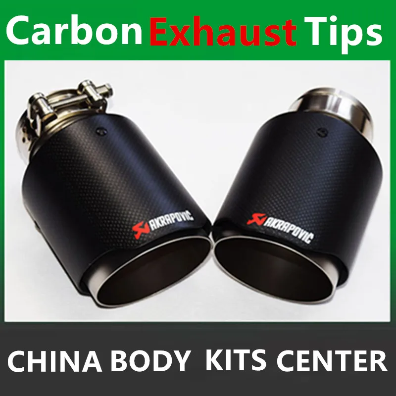 

Exquisite style! Inlet (57mm) Outlet (101mm) Akrapovic Carbon Fiber Exhaust End Tips Exhaust pipe For BMW Audi VW Accessories