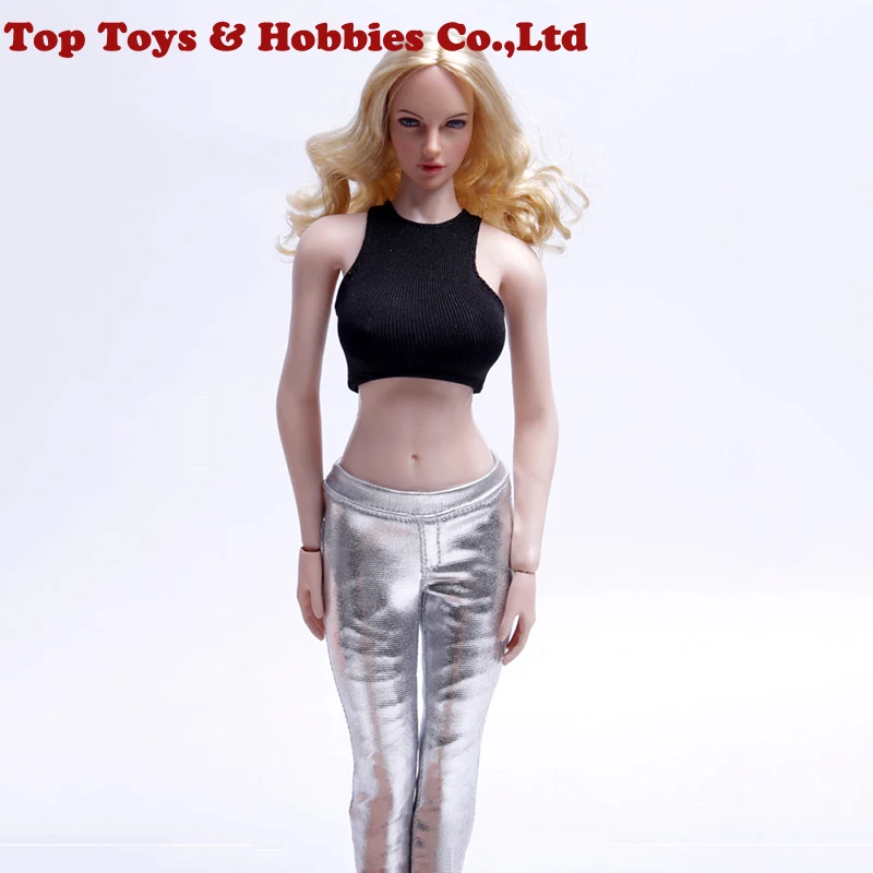 

1/6 sexy girl figure clothing Silver Tights Pants+ short vest Action Figure Clothes For 12'' TBLeague large bust Seamless Body