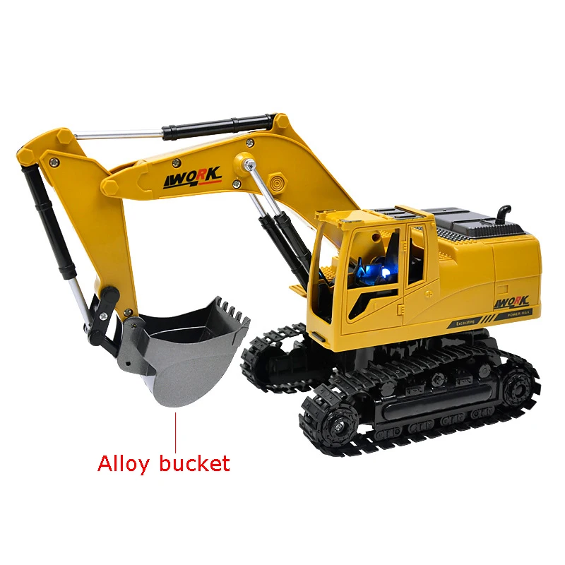 8CH Simulation toy RC excavator toys with Musical and light Children's Boys RC truck Beach toys RC Engineering car tractor 2