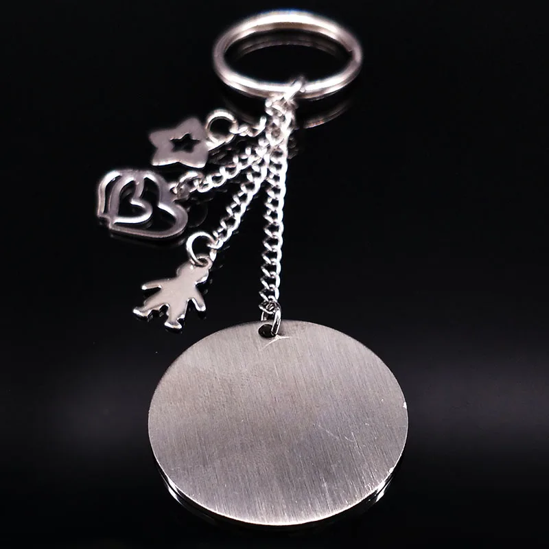 New Grandmother Silver Color Stainless Steel Keychain For Women Round Key Chain Jewelry Grandmother Gift abuela llavero K73216 - Image 6