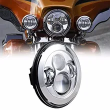 For Harley Touring Electra Street Glide Stickers Softail LED Headlight 7″ Projection Head Light Lamp