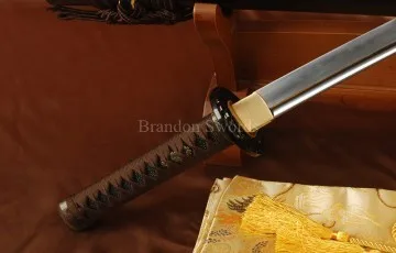 New Handmade 1095 Carbon Steel Blade Clay Tempered Japanese Vintage Samurai Wakizashi Sword Sharp Can Cut Tree Bamboo JPW02