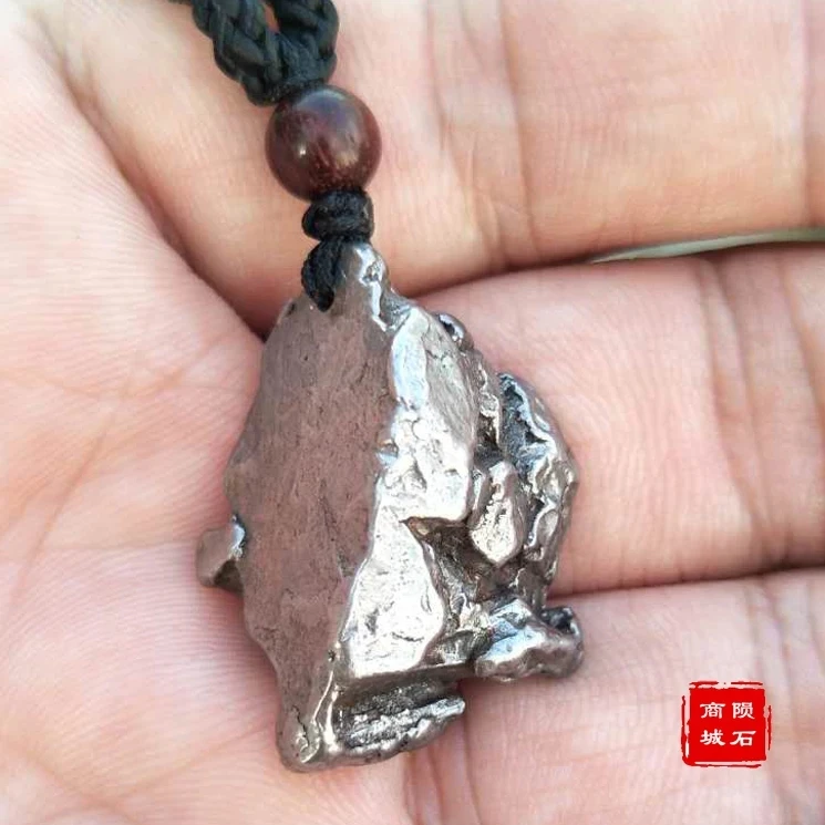 Серебристый натуральный Железный камень подвеска метеорит подлинный