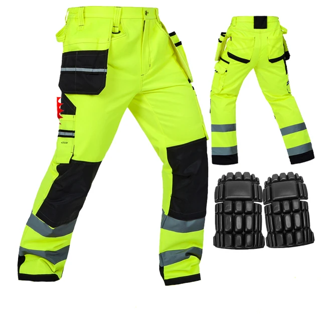 Bauskydd Men Working Pants Reflective High visibility Multi pockets