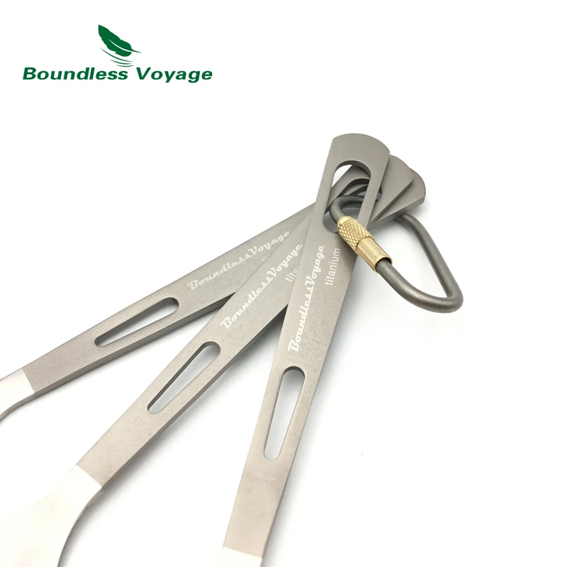 Boundless Voyage Titanium al aire libre cuchillo Tenedores cuchara Spork Palillos 3 unids set camping Vajilla cubiertos