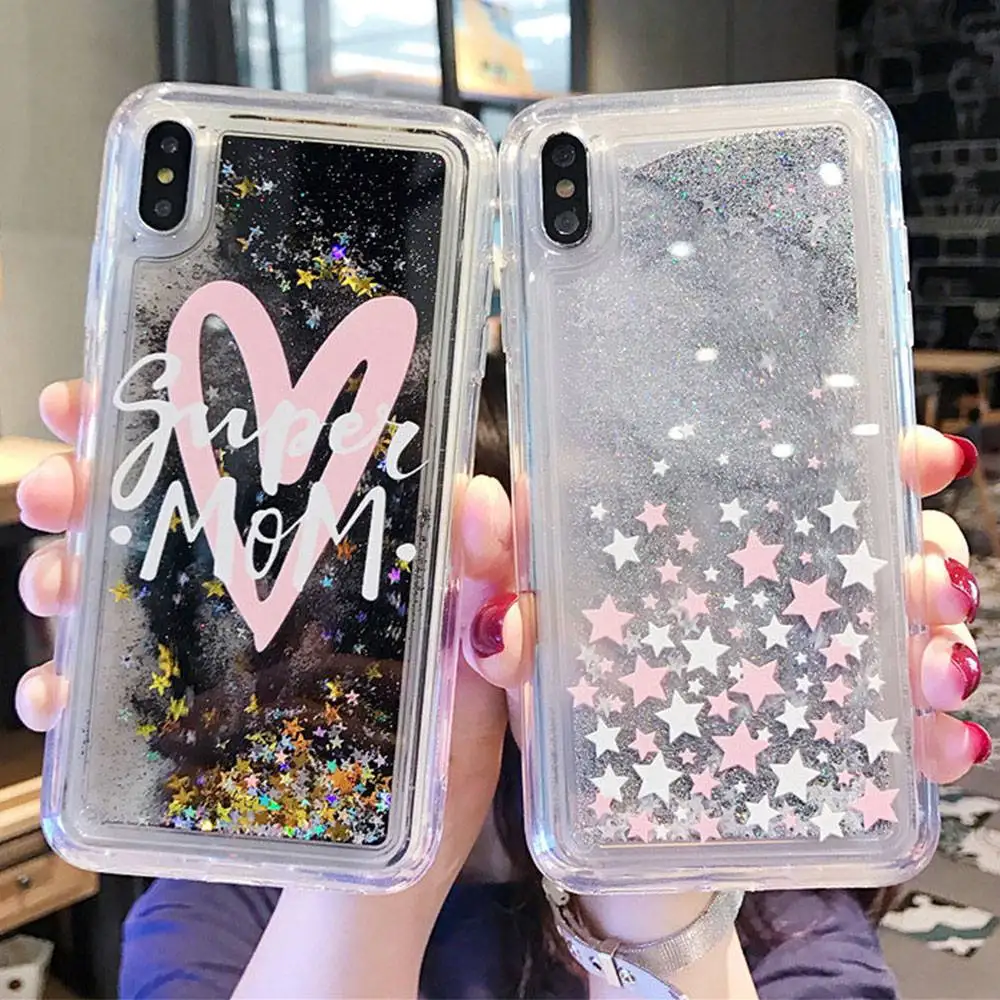 Чехол для телефона KISSCASE Girly Quicksand iPhone 7 8 Plus X XS MAX XR Love Heart чехлы с жидкостью iphone 6 6S |