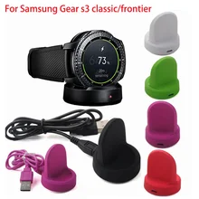 Беспроводной зарядки док колыбели Зарядное устройство для samsung Шестерни S3 классический/Frontier USB Смарт-часы Зарядное устройство s базы Адаптер для шестерни S3