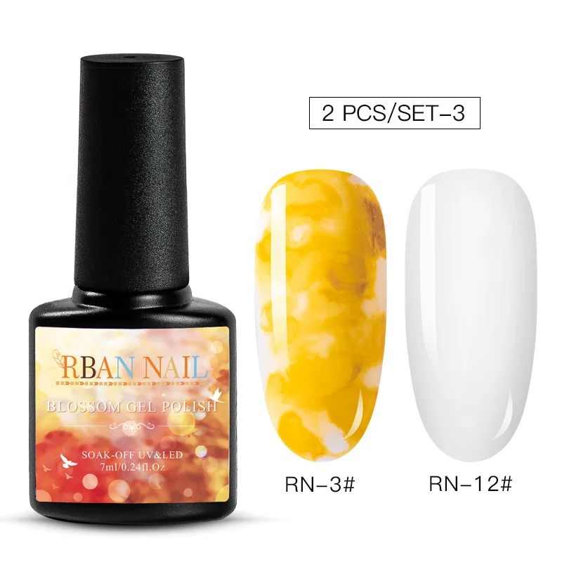 RBAN NAIL DIY акварельный лак для ногтей цветок гель Полупостоянный УФ лампа замачиваемый гель для ногтей Декор лак для нейл-арта маникюрный салон - Цвет: ZH04526