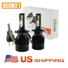 Led высокой мощности H4 фар 6400LM 6500 К Чистый белый 9003 HB2 передние фары H4 HI-LOW Луч двойной лампы высокого ближнего света США ДОСТАВКА