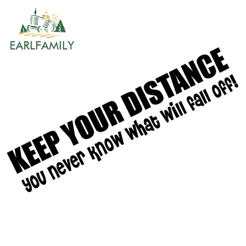 

EARLFAMILY 18cm x 3cm Keep Your Distance Funny 4x4 Off Road Window for Land Rover Vinyl Sticker Decal Car Styling Black/Silver