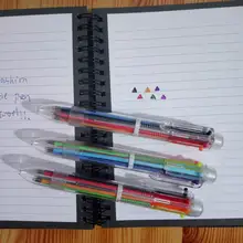 200 шт. новые творческие поступление новинка многоцветная шариковая ручка Многофункциональный 6 in1 красочные Канцтовары творческий школьные принадлежности