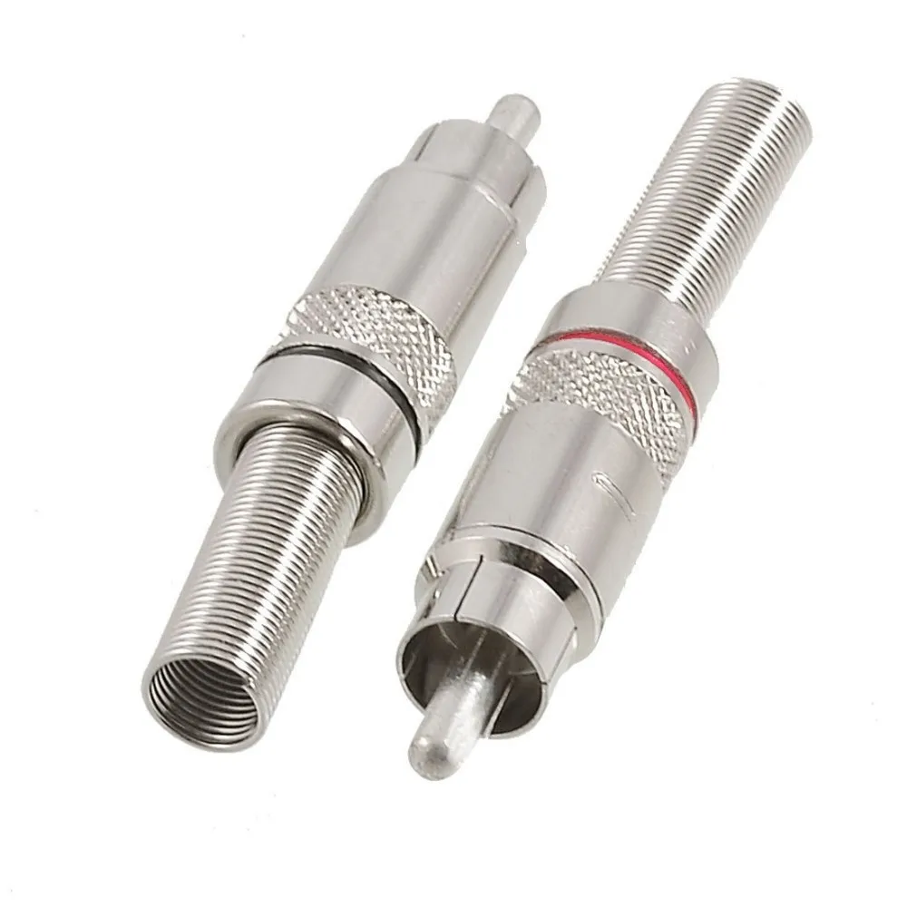 50 pcs high quality RCA Male Plug Audio Adapters with Spring Connectors soldering Silver Tone Red and Black | Обустройство дома