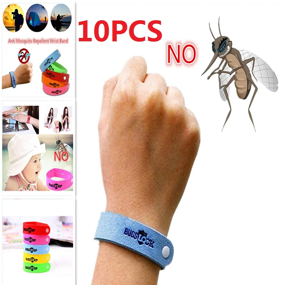 

10Pcs Eco Friendly Anti Mosquito Wristband Mosquito Insect Bugs Repellent Bracelet Safe For Children Home Outdoor Pest Reject
