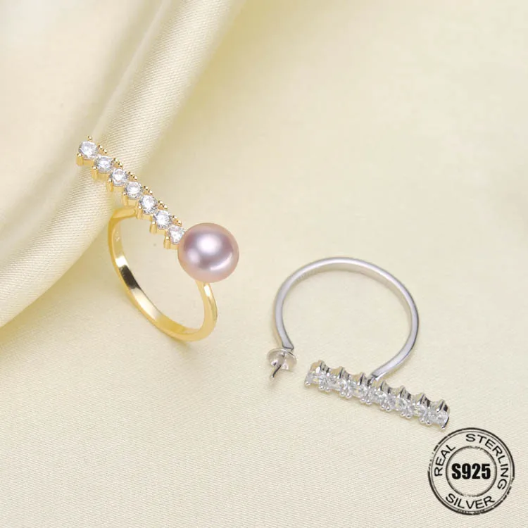 

2018 New Best Selling Fashion Jewelry Women's Ring Street pearl Accessories 925 Silver Ring Size Adjustable Ring Opening