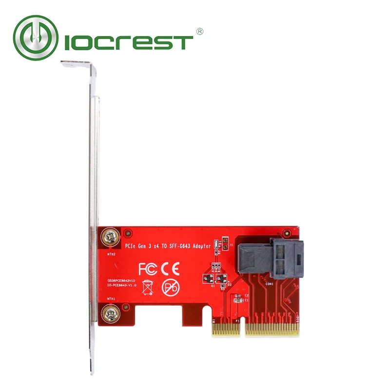Карта iocest PCIe на U.2 4 полосная карта Gen 3 /4 Для 2 5 дюймового Nvme SSD с кабелем Mini sas (SFF 8643)