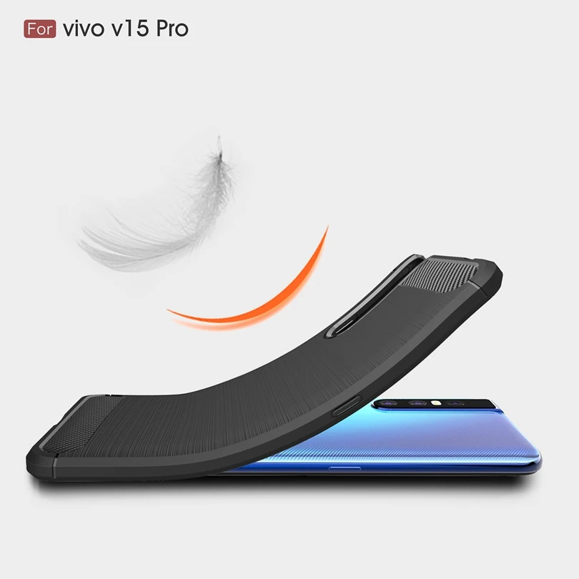 For VIVO V15 Pro / V15Pro Carbon Fiber Case Anti-knock Soft TPU Brushed Rugged Rubber Armor Silicone Hybrid Phone Cover Case