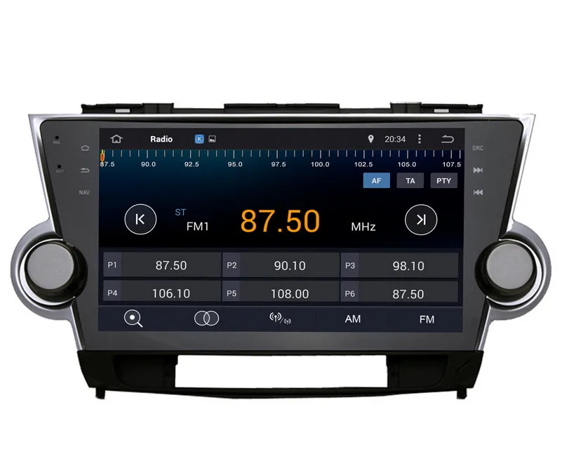 Discount 10.1" Android 7.1 Car Multimedia Player GPS Navigation for Toyota Highlander 2008-2013 with Bluetooth Radio USB AUX SD Stereo 4