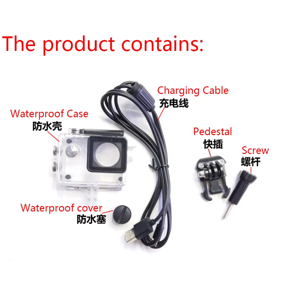 Для SJCAM SJ4000 Sj7000 sj9000 Камера аксессуары Водонепроницаемый случае Зарядное устройство оболочки кабеля USB C30 H9 A8 C4 для мотоцикла клоун - Цвет: Charging shell