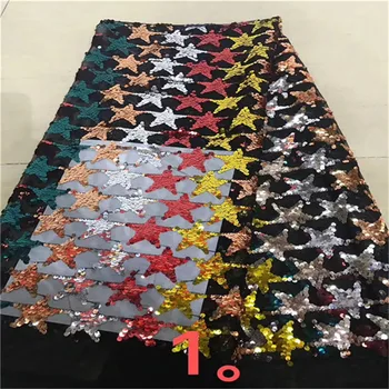 

2019 Latest Nigerian Embroidery Sequins Lace Fabric For African Lady Lace,Nigerian 3d Sequined Wedding Laces
