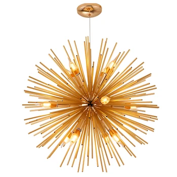 

Post modern satellite led pendant lamp aluminum tube gold body Lamparas E14 LED lamp for Restaurant Living Room home decoration