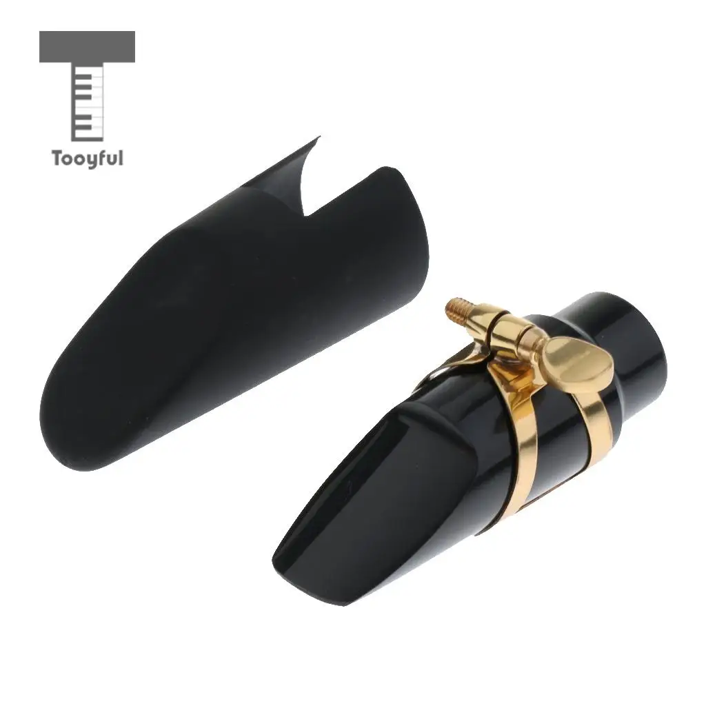 Tooyful 1 Set Black Metal Soprano Saxophone Mouthpiece with Ligature Cap for Sax Lovers